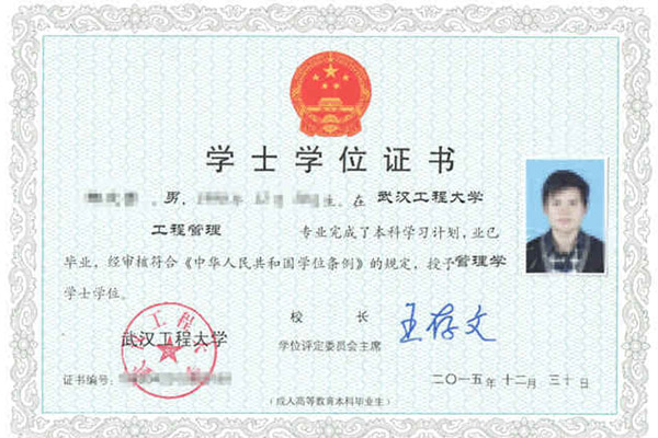 本科學(xué)士學(xué)位樣本